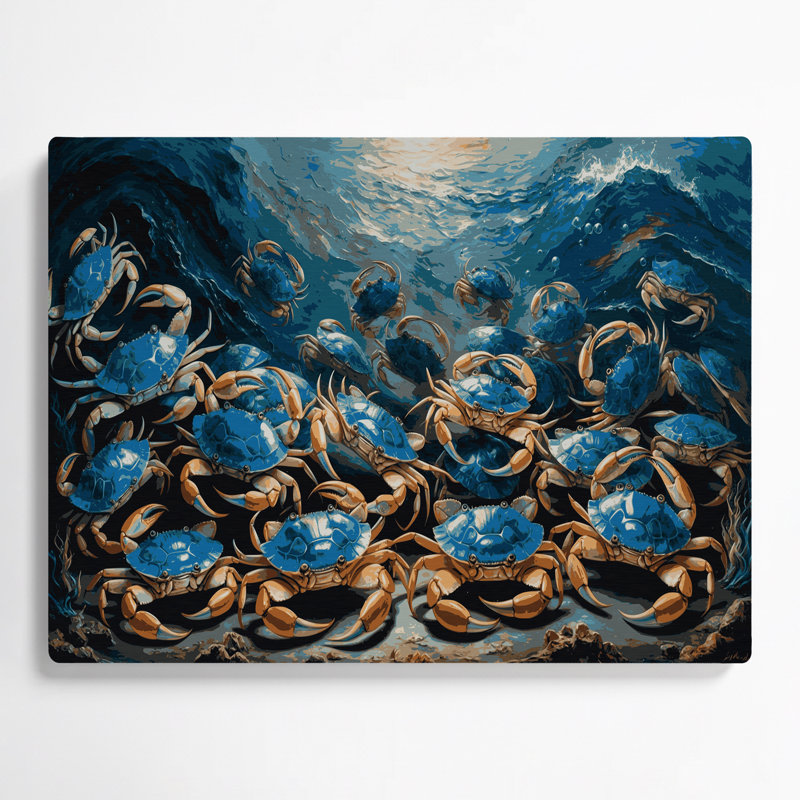 Art mural en métal Nautical Crabs, H 11 po x l 14 po