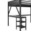 Queen Size Loft Bed With L Shaped Desk, LED Light And USB For Kids Teens Adults