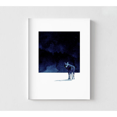 Blue Wolves Decor, Forest Night Poster, Forest Animal Artwork, Urban Gift Idea, Pop Surrealism Animal Artwork, Teen Son Bedroom