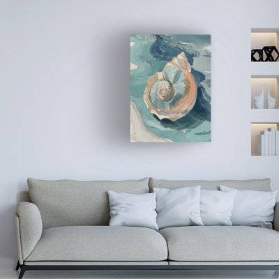 Art mural sur toile tendue - "Coastal Echos I" par Paula Freeman pour décoration de salon, de chambre à coucher ou de bureau - 14 x 19
