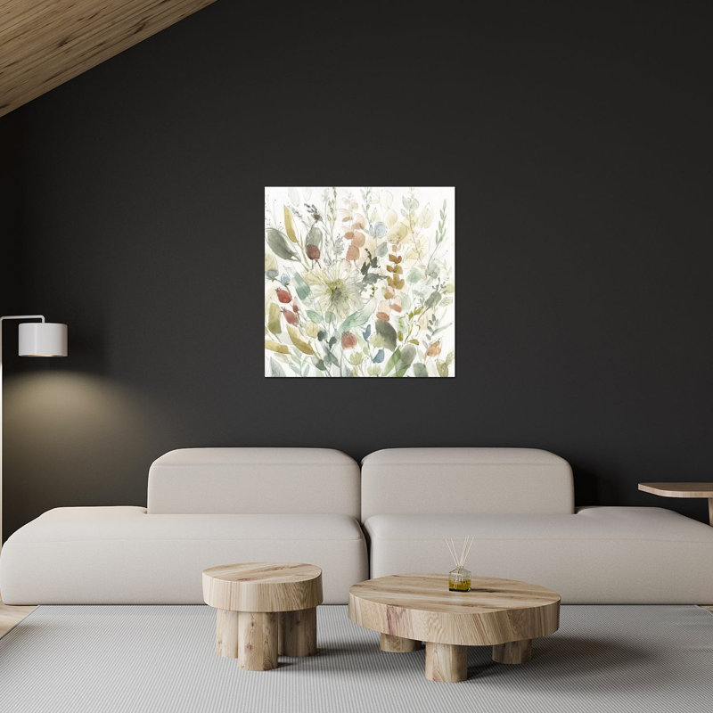 «Linen Wildflower Garden» par Carol Robinson - impression non encadrée, H 36 po x l 36 po x P 0,25 po