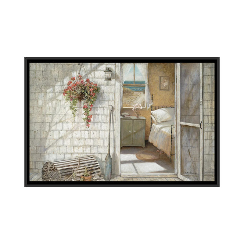 «Beach Treasures» par Ruane Manning - reproduction d'art, H 32 po x l 48 po x P 1,5 po, Toile avec cadre noir, Aucun mat