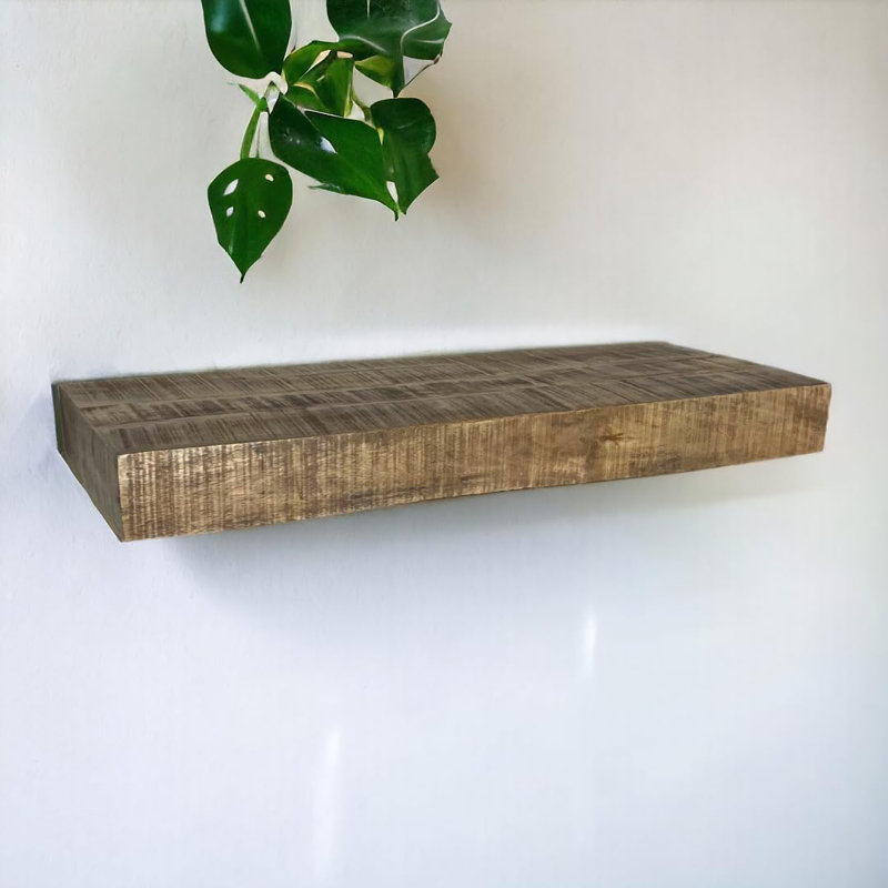 Chyral Mango Solid Wood Floating Shelf with Reclaimed Wood, 3" H x 54" W x 12" D
