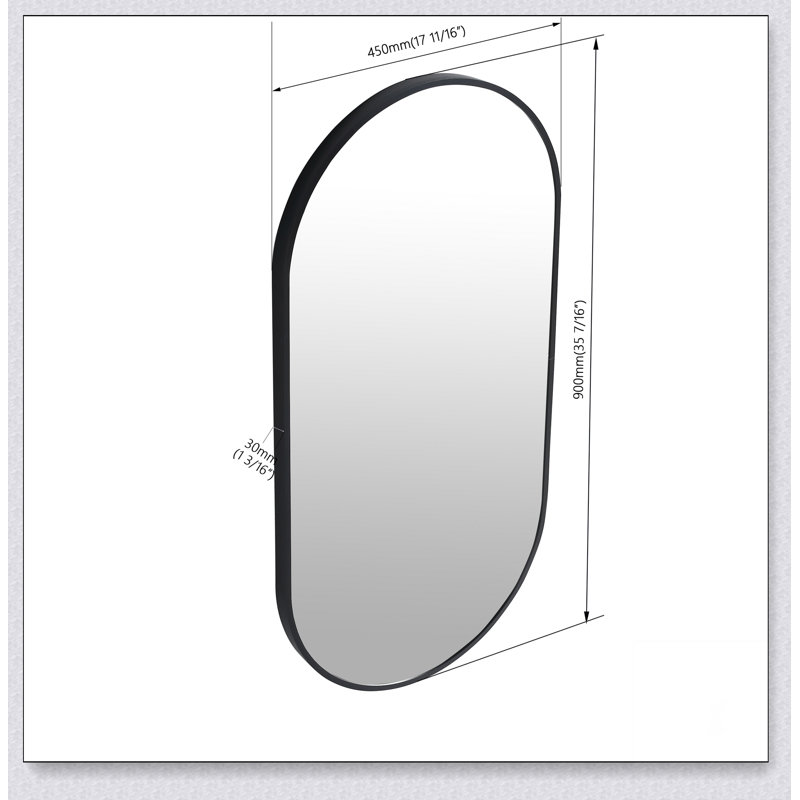 Cadre de salle de bain en aluminium noir