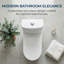 Dual Flush One Piece Toilet, Soft Closing Quick-Release PP Seat, MAP 800g, Skirted Design, High-Fired Ceramic (1380°C)