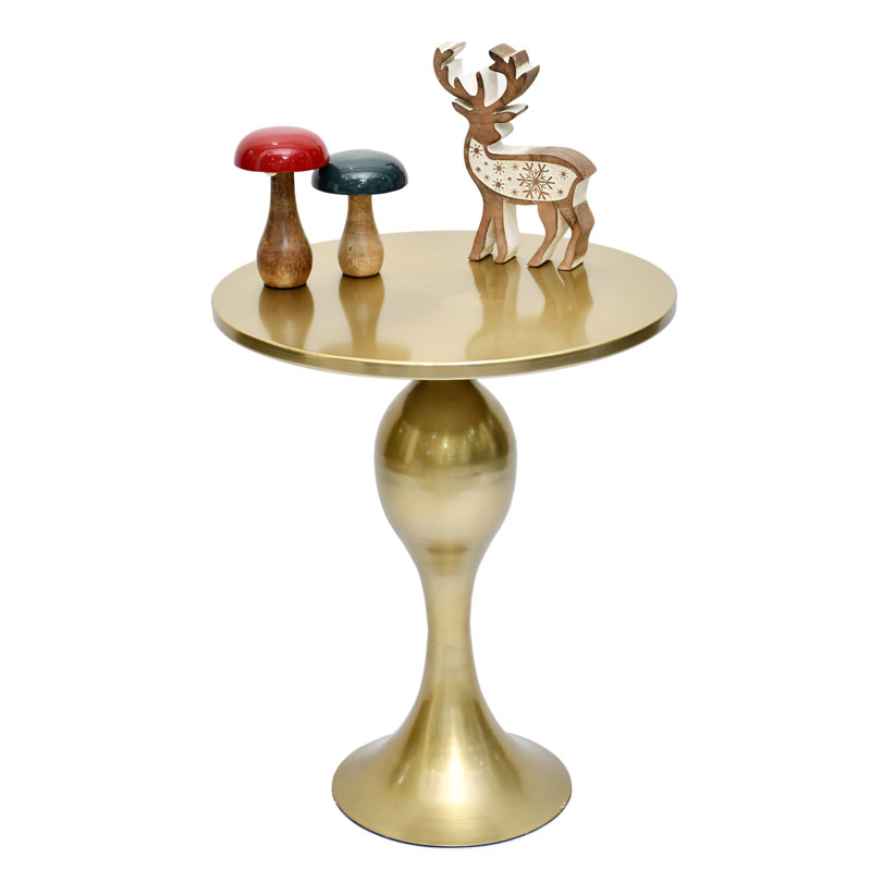 Table d'appoint sculpturale à piédestal, Laiton antique