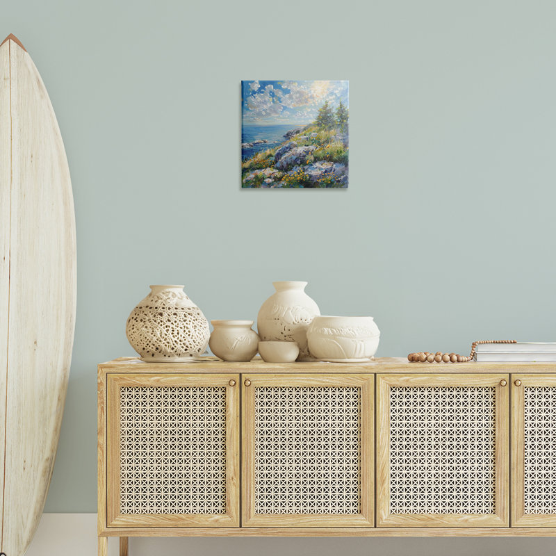 Art mural sur toile Cliffside Sea View par LSR Design Studio bp-495_CN, H 17 po x l 17 po