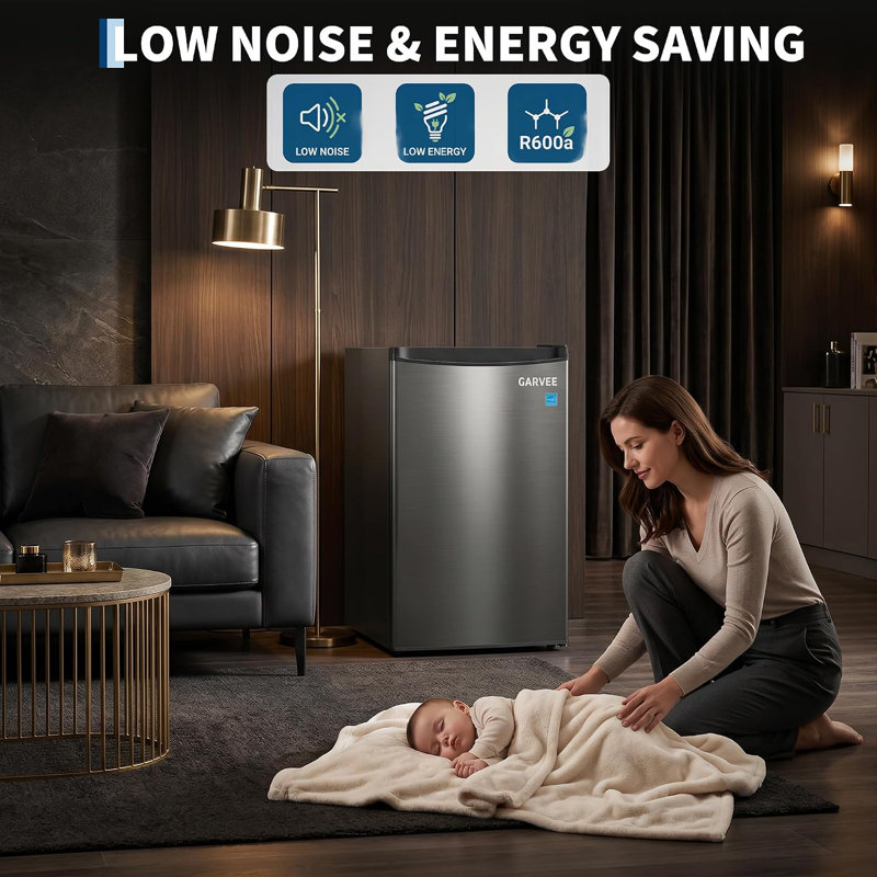 Small Deep Freezer with Adjustable Temperature, Quiet Vertical Freezer