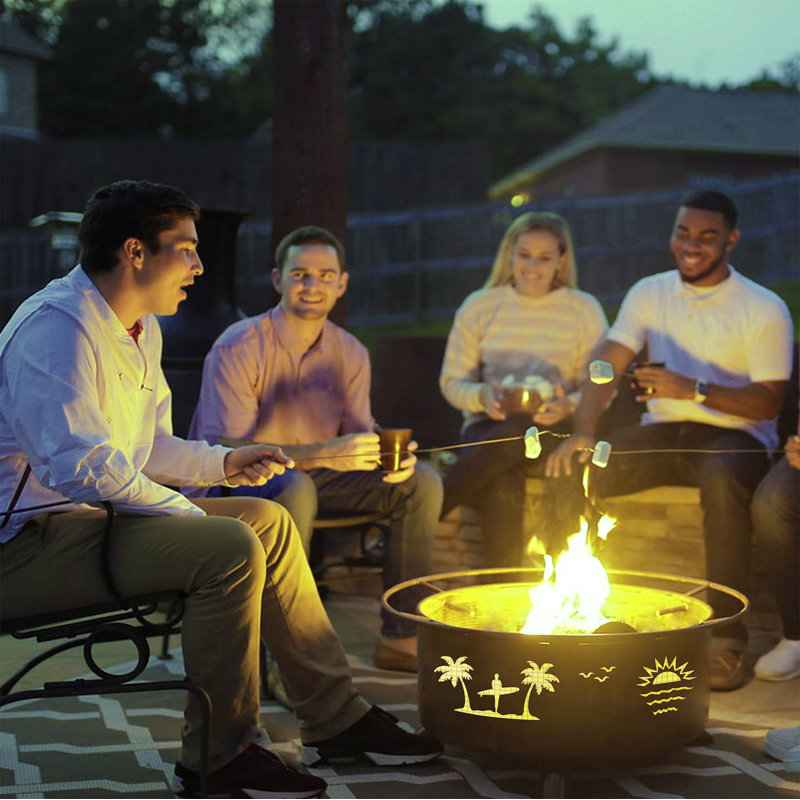 Desrochers Round Steel Wood Burning Smokeless Fire Pit