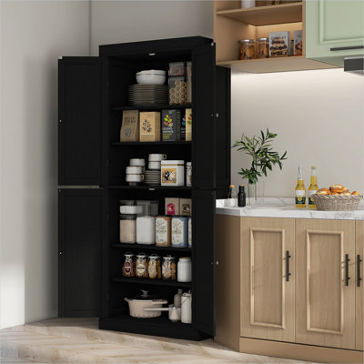 Armoire en panneau de fibres à densité moyenne et panneau de particules pour salle à manger, 30 x 16 x 72,5 po, avec rangement, conception réglable