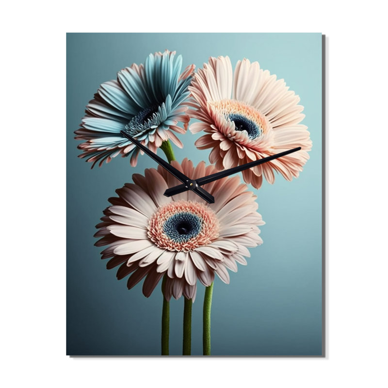 Horloge murale Gerbera, H 28 po x l 12 po x P 1 po