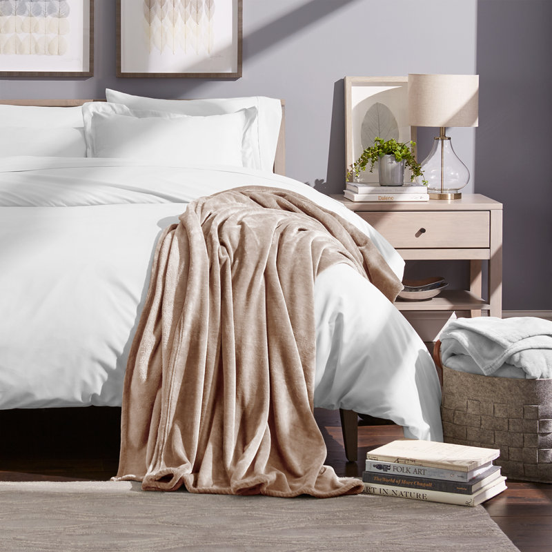 Couverture polaire Bare Home, Jeté, Chameau