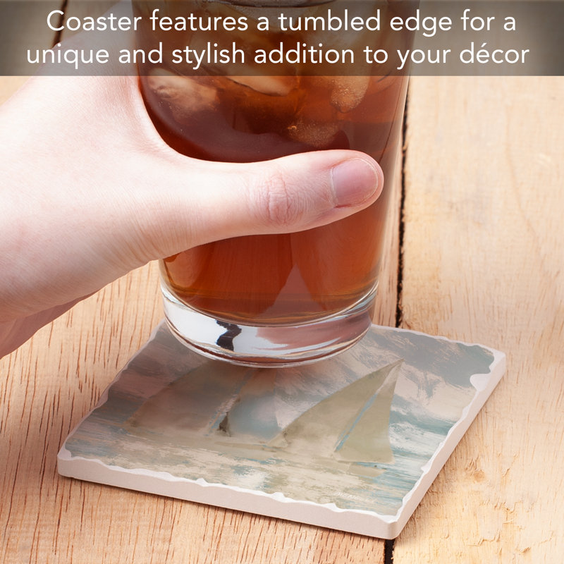 Sail at Dawn Single Tumbled Tile Coaster Create Your Own Set