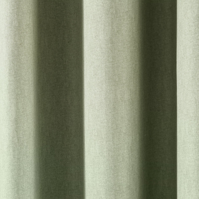 Cotton Blend Room Darkening Curtain Pair, Green, Width 117 x Drop 137 cm