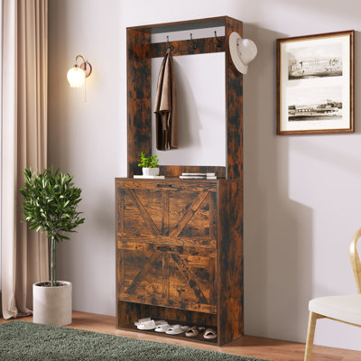 Armoire de rangement pour chaussures avec crochets
