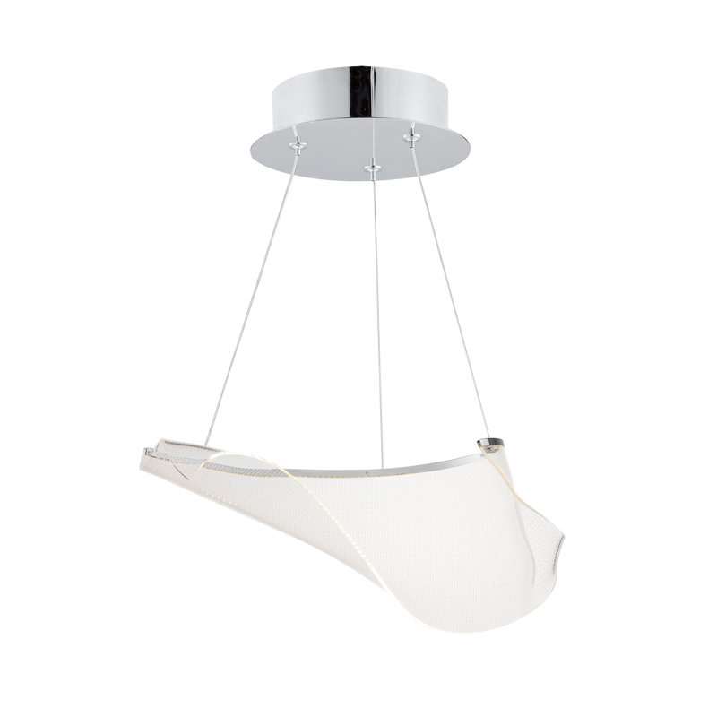 Luminaire suspendu à 1 lumière DEL Rosamund, Chrome poli