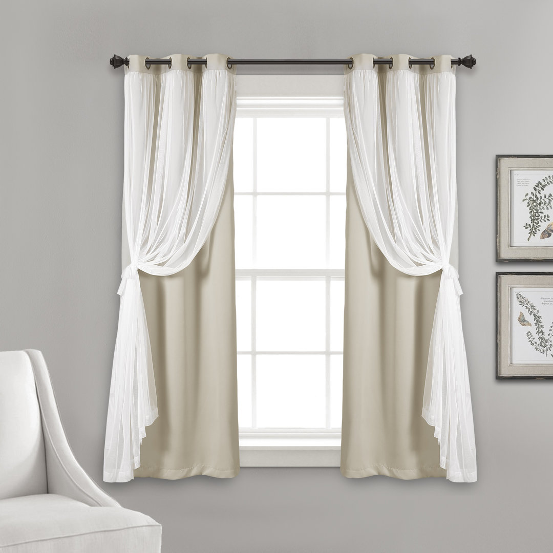 Solid Color Blackout Grommet Curtain Panels (Set of 2) Lush Decor Curtain