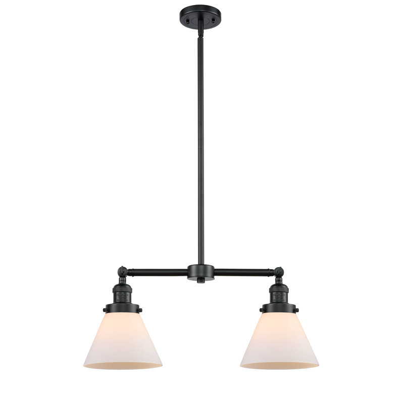 Callahan 2 - Light Kitchen Island Pendant, Matte White Cased, No Bulb Included, Oil Rubbed Bronze