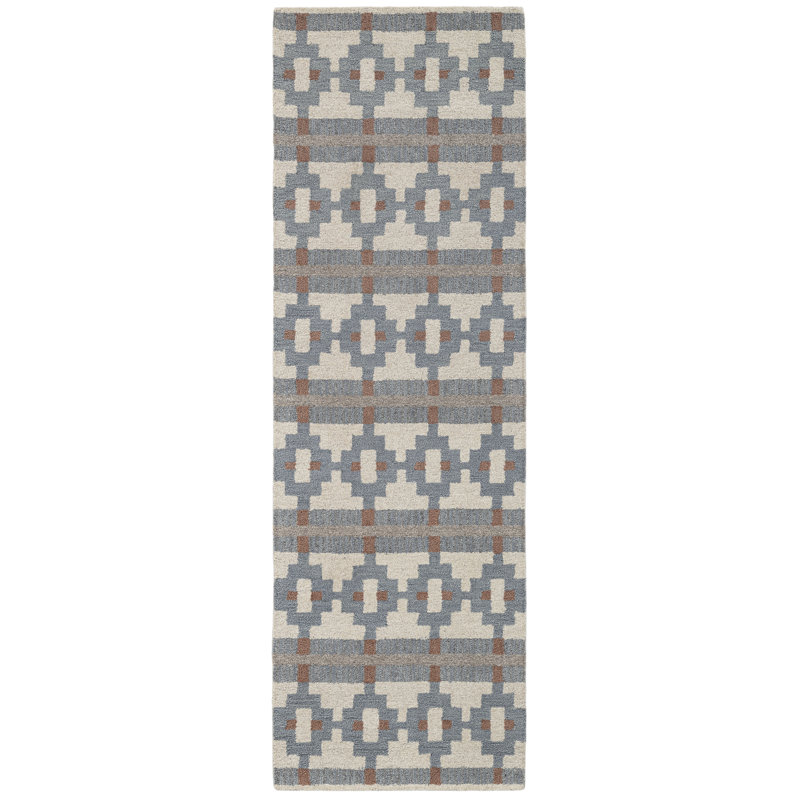 Tapis rectangulaire en laine Elsey, Tapis de couloir 2 pi 6 po x 8 pi