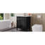 Meuble-lavabo de 30 po avec lavabo simple, structure en bois massif, planches, noir, un tiroir rabattable, deux tiroirs, une tablette réglable, beaucoup de rangement et de style, facile à assembler