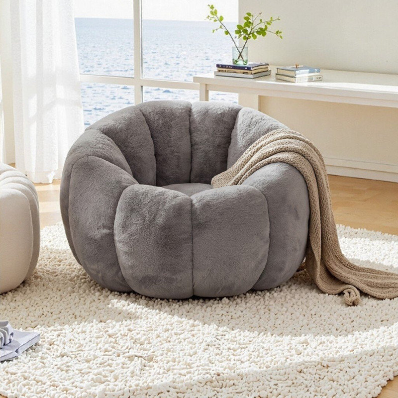 Fauteuil à billes à motif floral, Gris