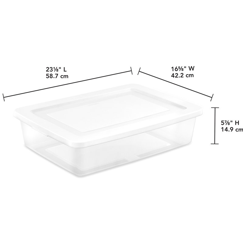 Sterilite 28 Qt Storage Box, Stackable Plastic Container Home Organizer, 10 Pack