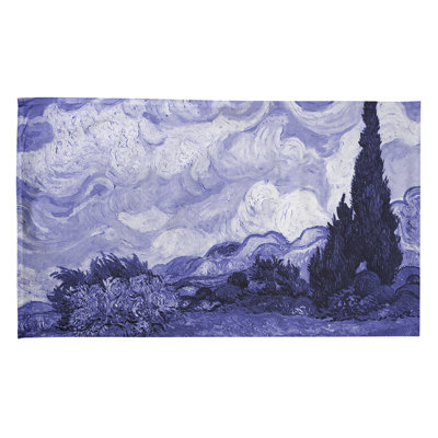 Serviette de thé avec blé cyprès wheatfield