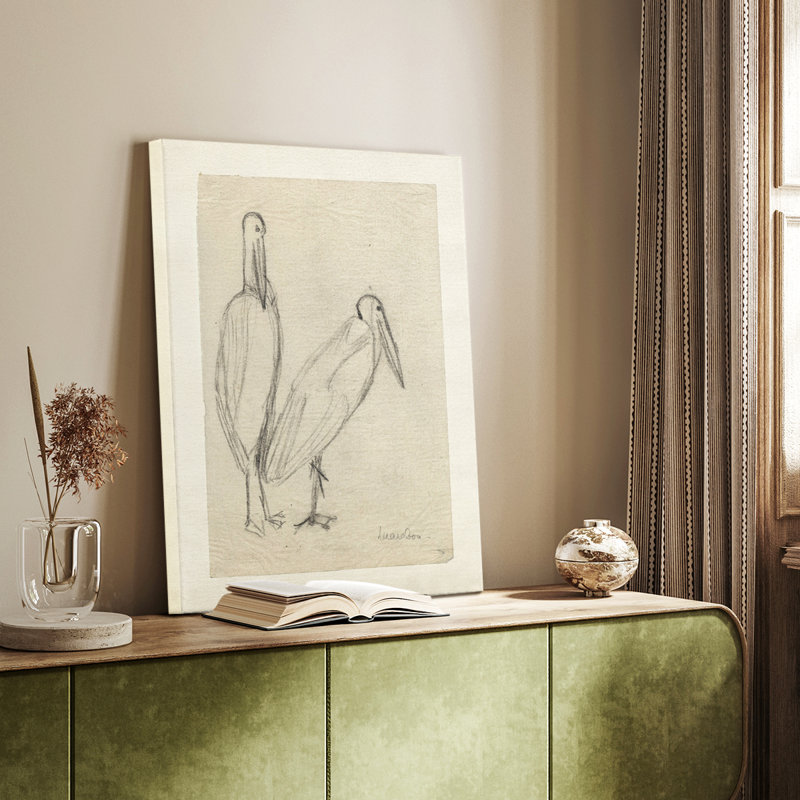 Croquis rétro CIV, ensemble sur toile tendue, Toile tendue, H 19 po x l 13 po