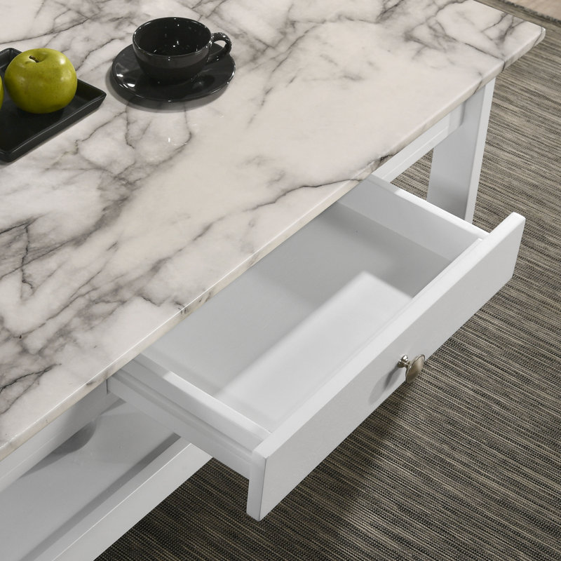 Ensemble de tables basses 3 pièces Arnardo, Blanc