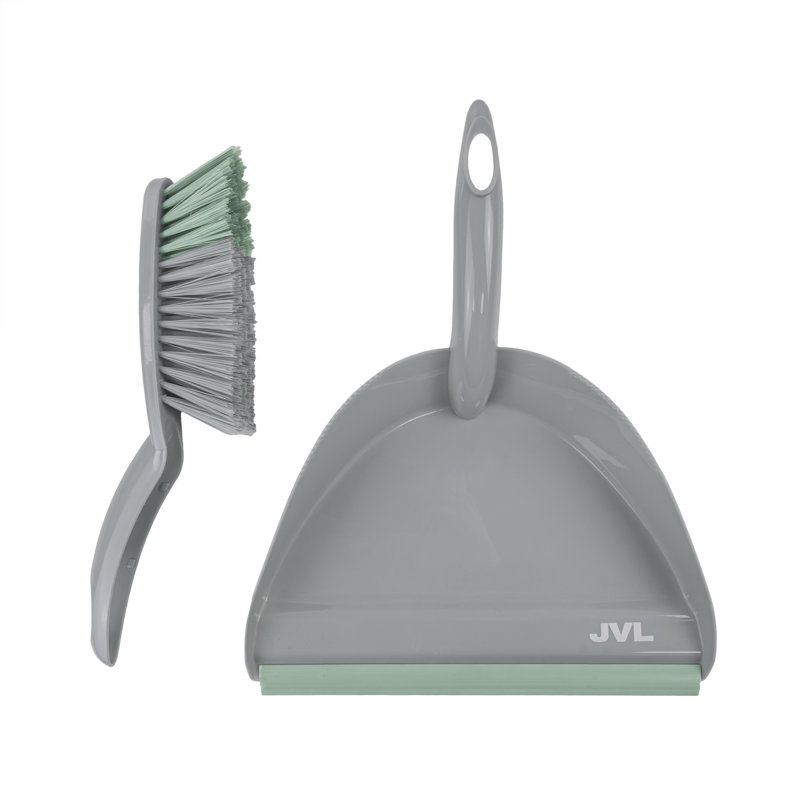 JVL Dustpan and Brush Set, Grey