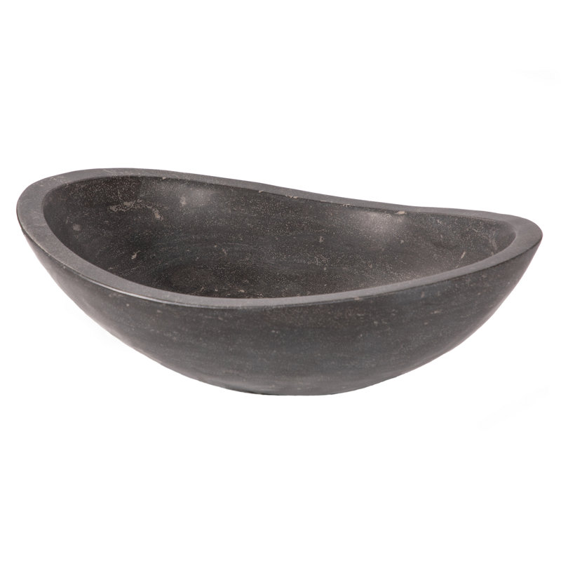 Eden Bath 14'' Stone Oval Bathroom Sink, Black