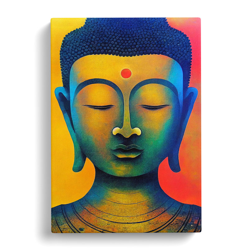 CAN-V0523-307X Buddha Painting Collage - Wrapped Canvas Print, 50cm H x 35cm W