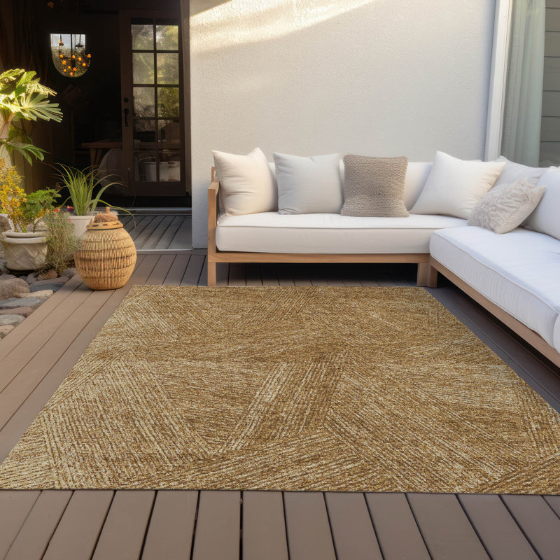 Tapis intérieur / extérieur doré Terra , 2 pi 6 po x 3 pi 10 po