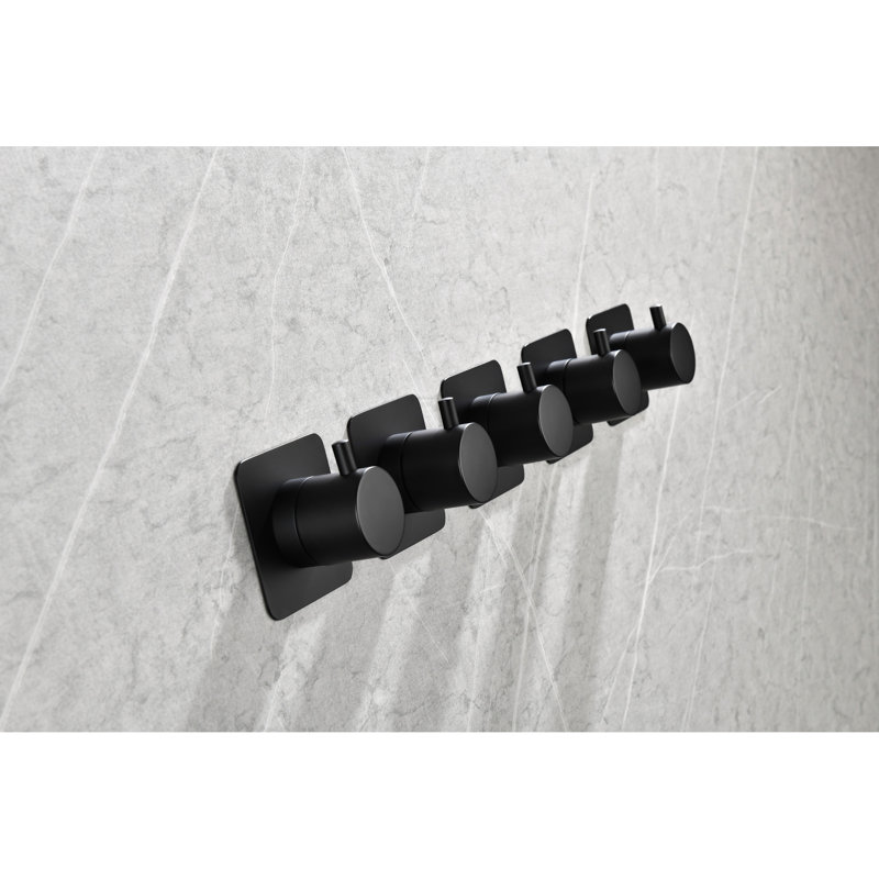 Adjustable Matt Black Shower Valve - 3/4" Cast Metal, Brass Handle, Corrosion Resistance, Rust Proof, Easy To Assemble And Install Volume Control Adjustable, & Effortless Setup