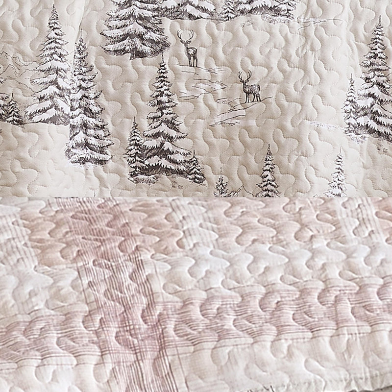 Ensemble de literie réversible South Coast Fine Linens Frosted Pines, 6 pièces très grand / très grand californien