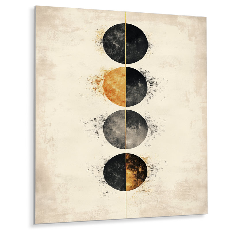 «Lunar Phases Abstract», art mural moderne sur métal lune, L 12 po x H 20 po