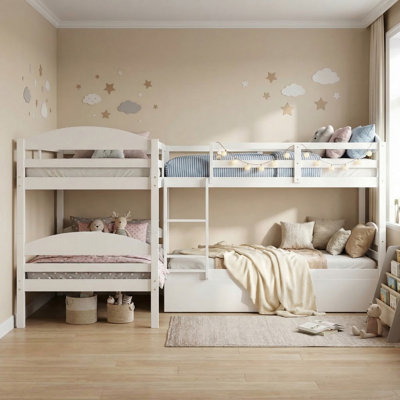 Nevaeh Kids Twin Over Twin Bunk Bed with Trundle