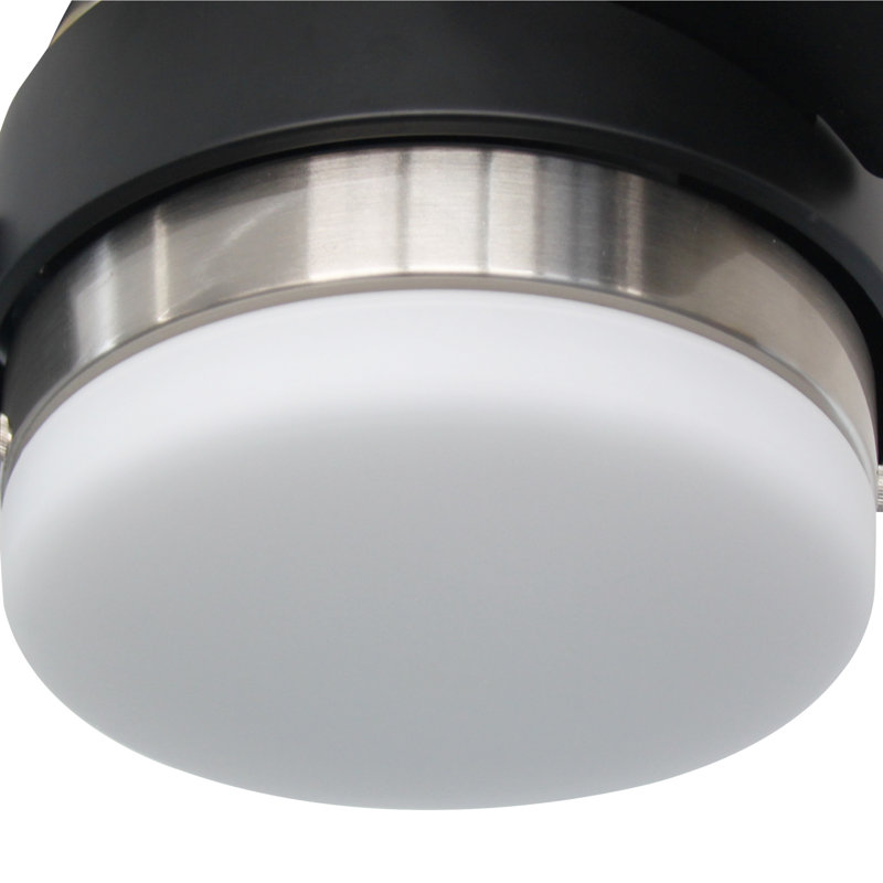 Luminaire intérieur Mulberry de 132 cm (52 ​​po) en nickel brossé avec accents noirs et éclairage DEL intégré