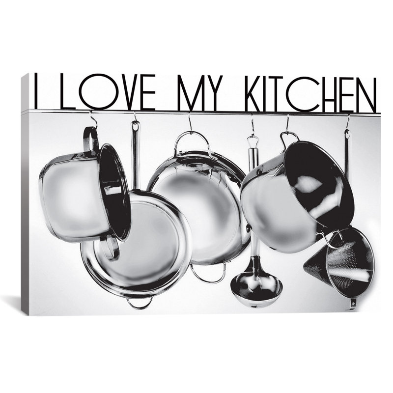 «I Love My Kitchen» par Luz, impression sur toile, H 8 po x l 12 po x P 0,75 po, Toile tendue