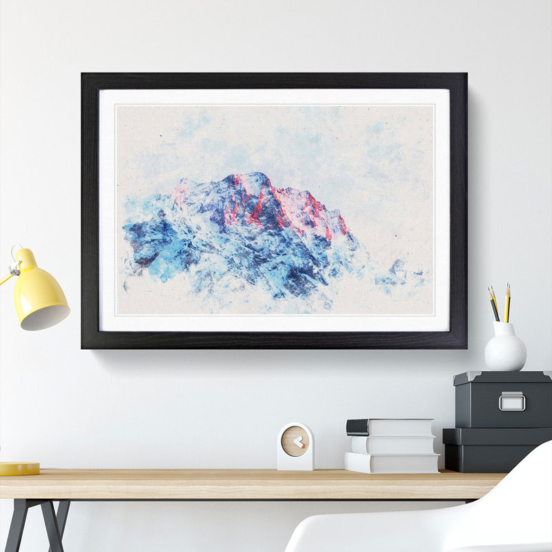 Mountain Peak in Russia - Framed Print, 24cm H x 33cm W x 2cm D, Black Framed
