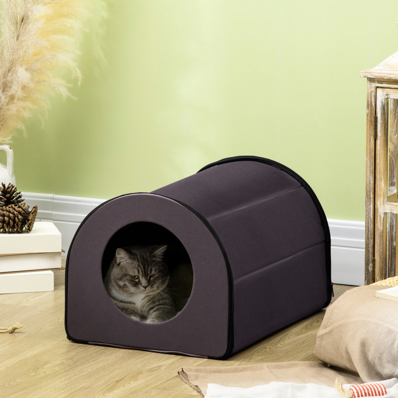 Maison féline chauffée, imperméable pour les chats, chaleureuse et confortable, refuge pour animaux brun, sommeil paisible, imperméable