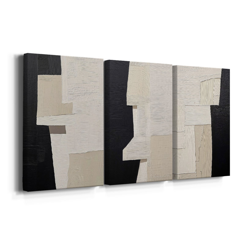 Série ABSTRACT DCLxxix - Toile tendue sur mesure - 3 pièces, H 12 po x l 24 po