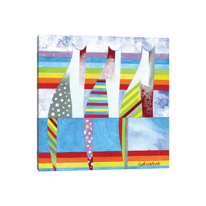 Rainbow Cats 1 Piece Wrapped Canvas Painting, 45.72 cm H x 45.72 cm W x 3.175 cm D