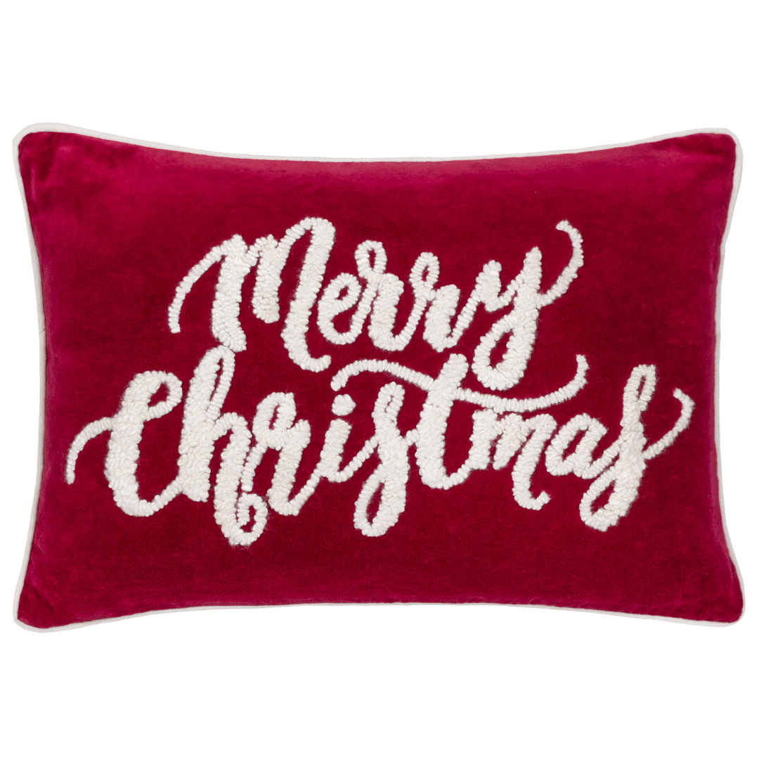 Winter Merry Christmas Cushion Cover Abstract Red Rectangular Cushion Cover