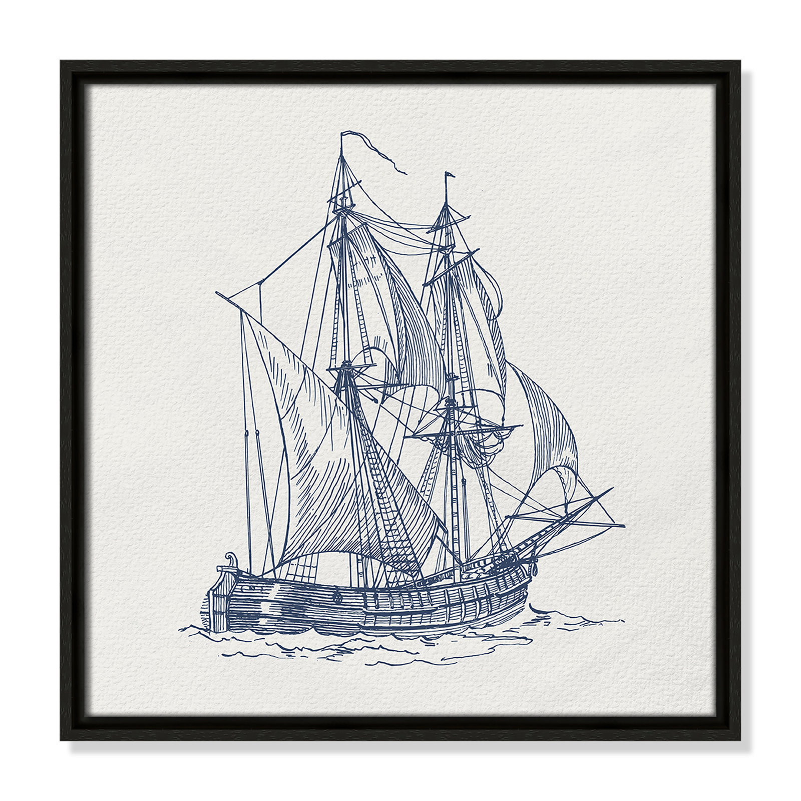 Into the Sea I Print by Kimberly Allen, 17.5" H x 17.5" W, Espresso