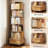 6 Tier Rotating Bookshelf, 360° Display Round Spinning Bookshelf With Wheels-1844307447