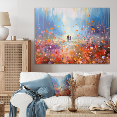 " Couple Walking In Artful Romance "