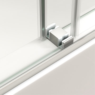55" - 60" Width Brushed Nickel Double Bypass Sliding Shower Door, Easy To Install, Waterproof Design, Corner, Nano Proof Film L Shaped Rail, Design