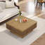 Table basse 31,52 "carrée en rotin + corde de chanvre avec fonction de rangement réglable, de style rétro naturel, pour la salle à manger, la cuisine et le salon, naturel