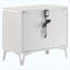 Table de chevet blanche 2 tiroirs ultrabrillante